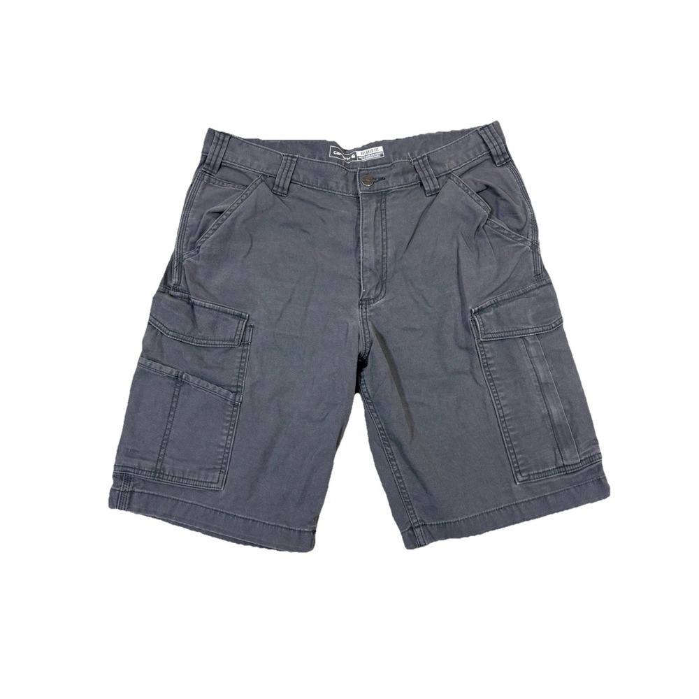 Carhartt Relaxed Fit Cargo Shorts Men's 34‎ Gray Work Utility Casual